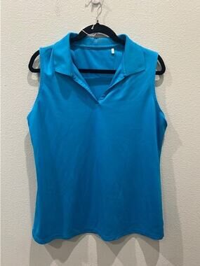 Lopez Sleeveless Turquoise Golf Shirt Woman Size XL